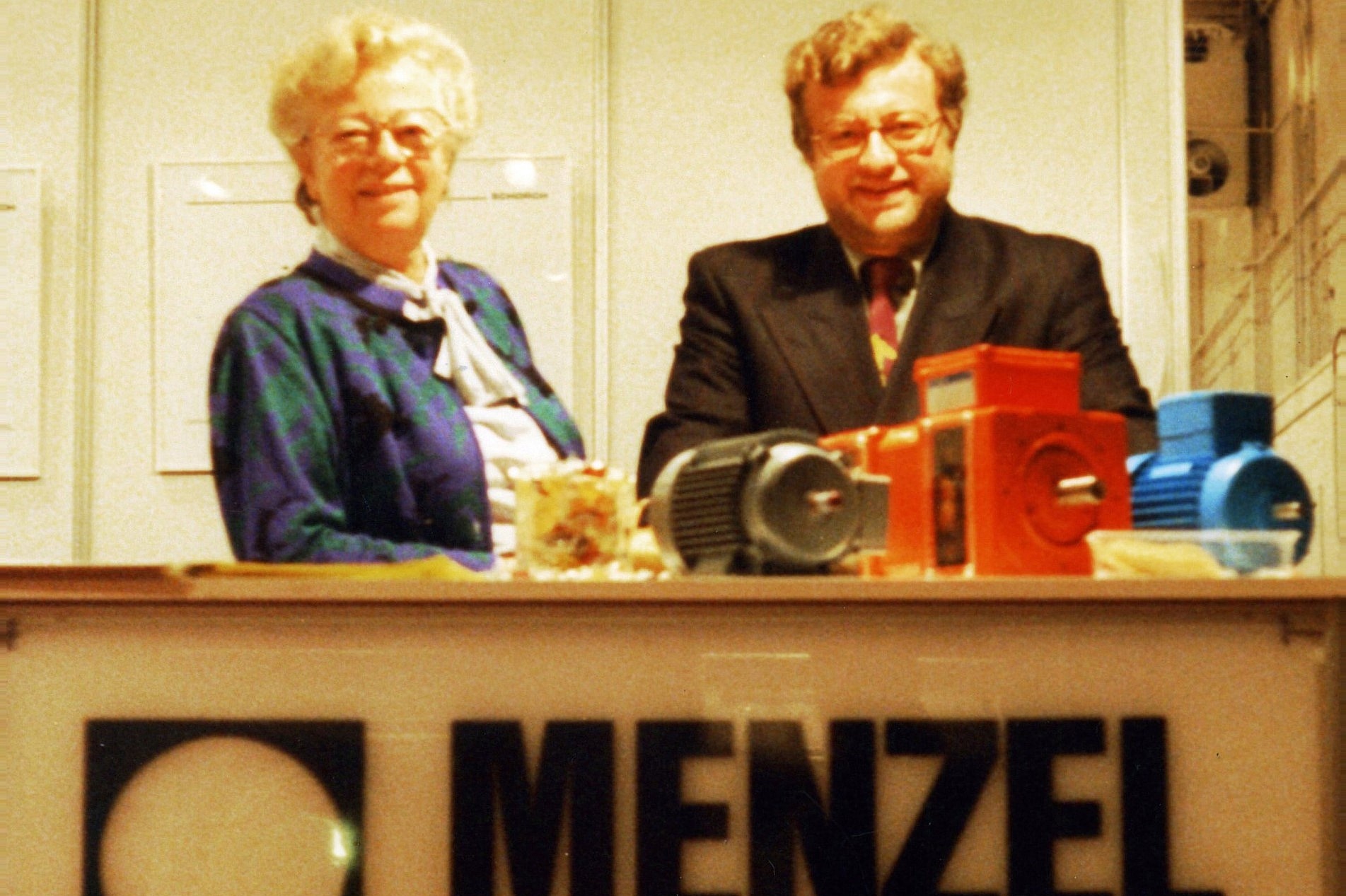 Gisela and Kurt Menzel junior at a 90s trade show 