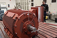 Test of a 6000V dual speed motor at Menzel load test field Test of a 6000V dual speed motor at Menzel load test field