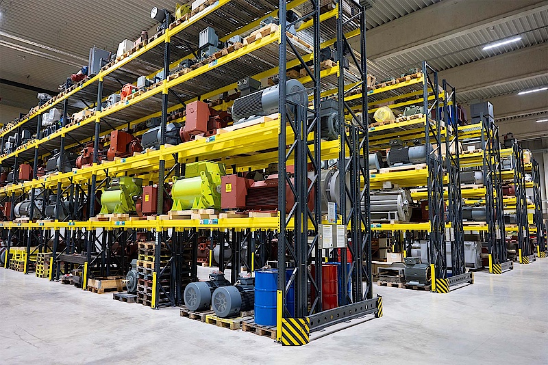 Electric Motor Storage Rack Largest Electric Motor stock Warehouse in Europe