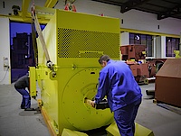 Fertigstellung des 11,000 V Schleifringläufermotors zum Versand nach England Fertigstellung des 11,000 V Schleifringläufermotors zum Versand nach England