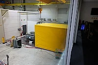 Interior of thermal tent with motor test setup