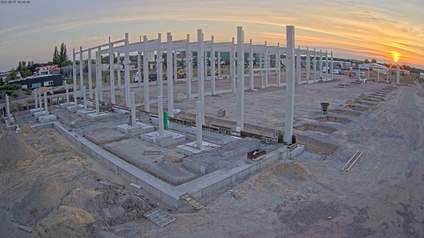 Sonnenaufgang über unserer Baustelle Sonnenaufgang über unserer Baustelle