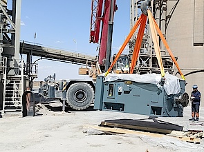 Arrival of 11000 V replacement motor at cement plant Arrival of 11000 V replacement motor at cement plant in Algeria