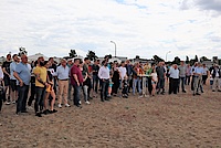 Employees at the laying of the foundation stone Employees at the laying of the foundation stone