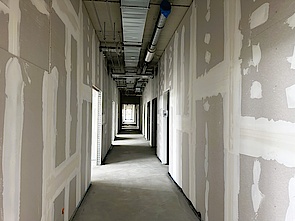 Interior finishing with drywall