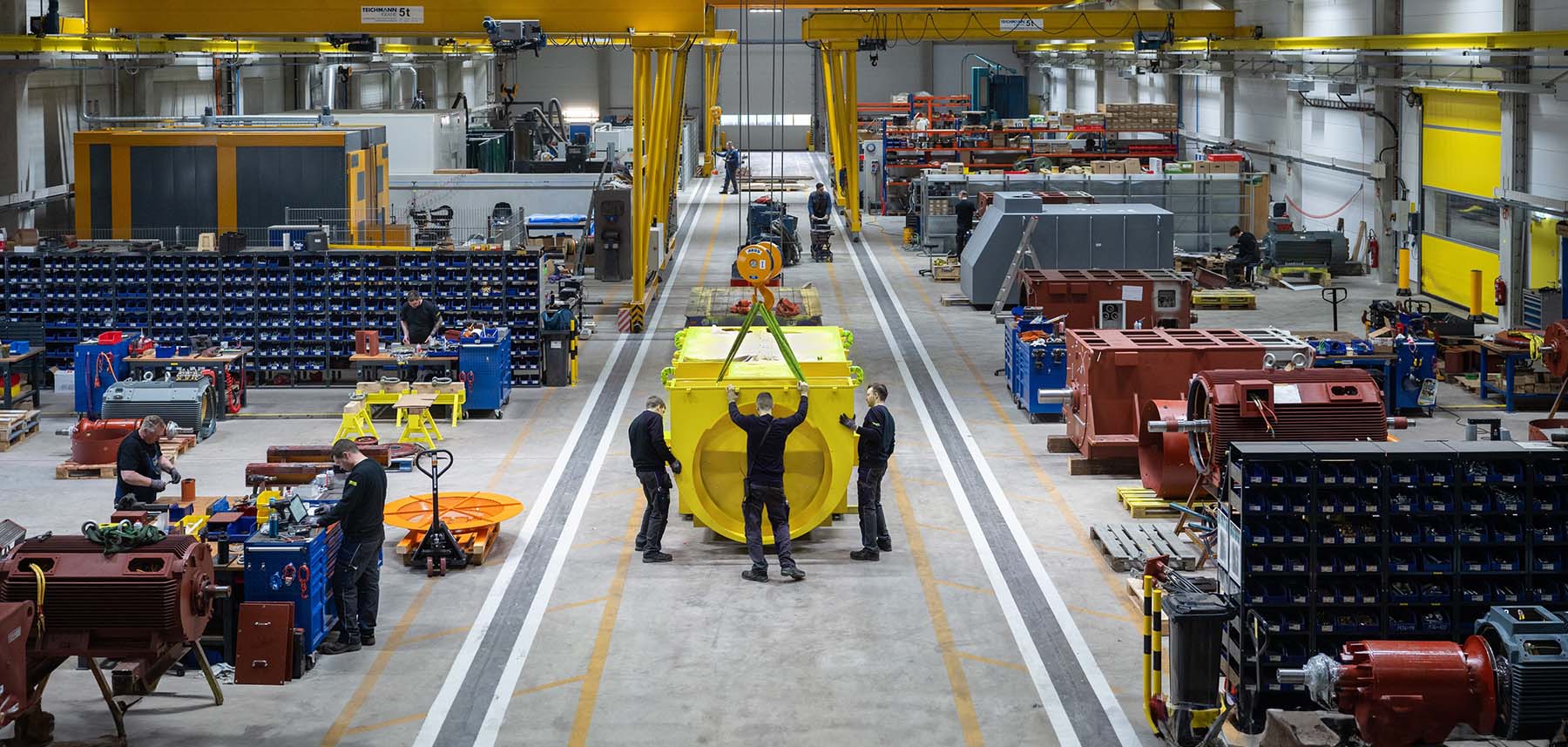 View through Menzel electric motor assembling hall