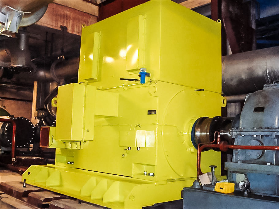 Watercooled slip ring motors from 230 V to 13,800 V