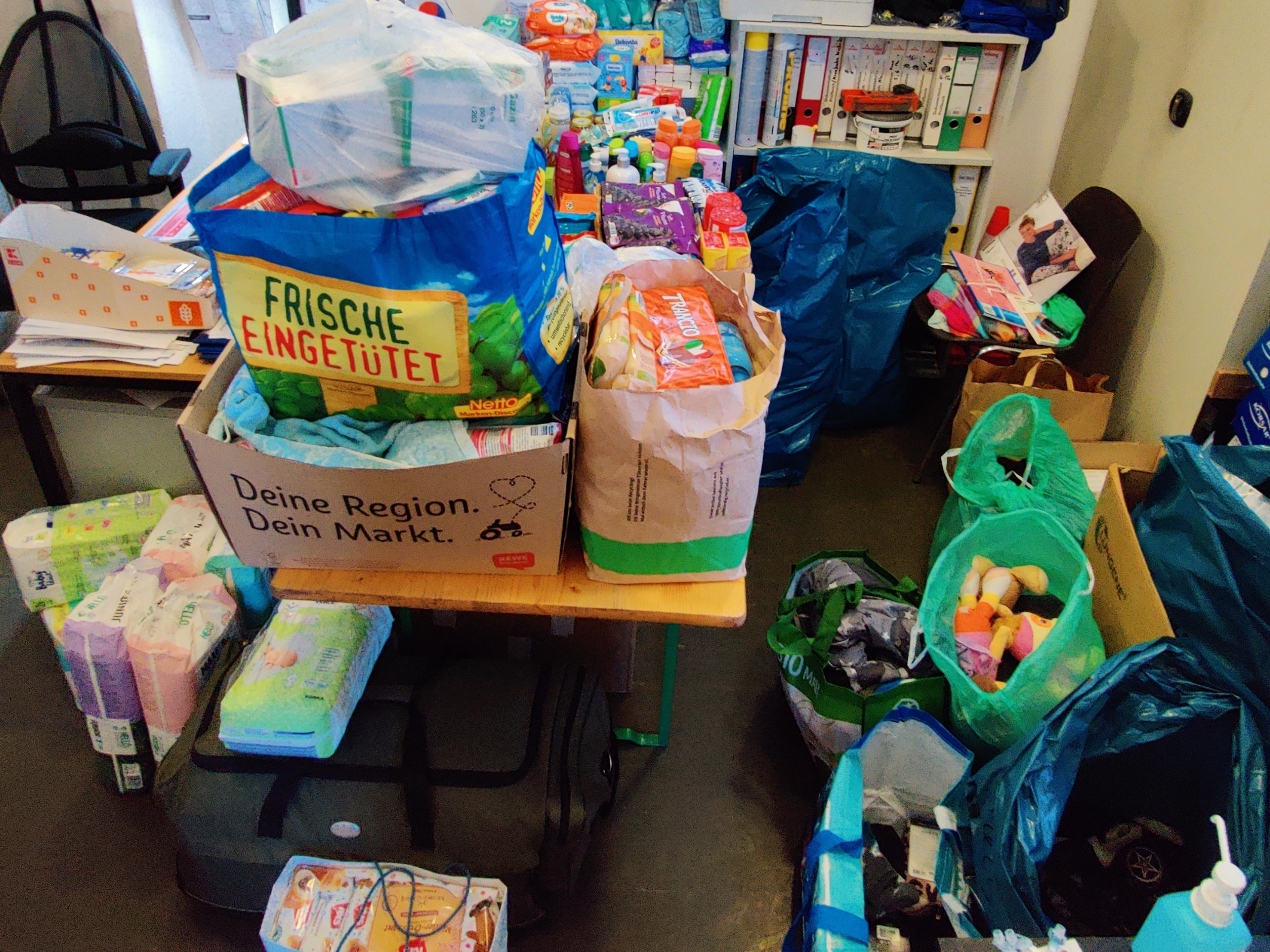 Donated cloths and daily needs 