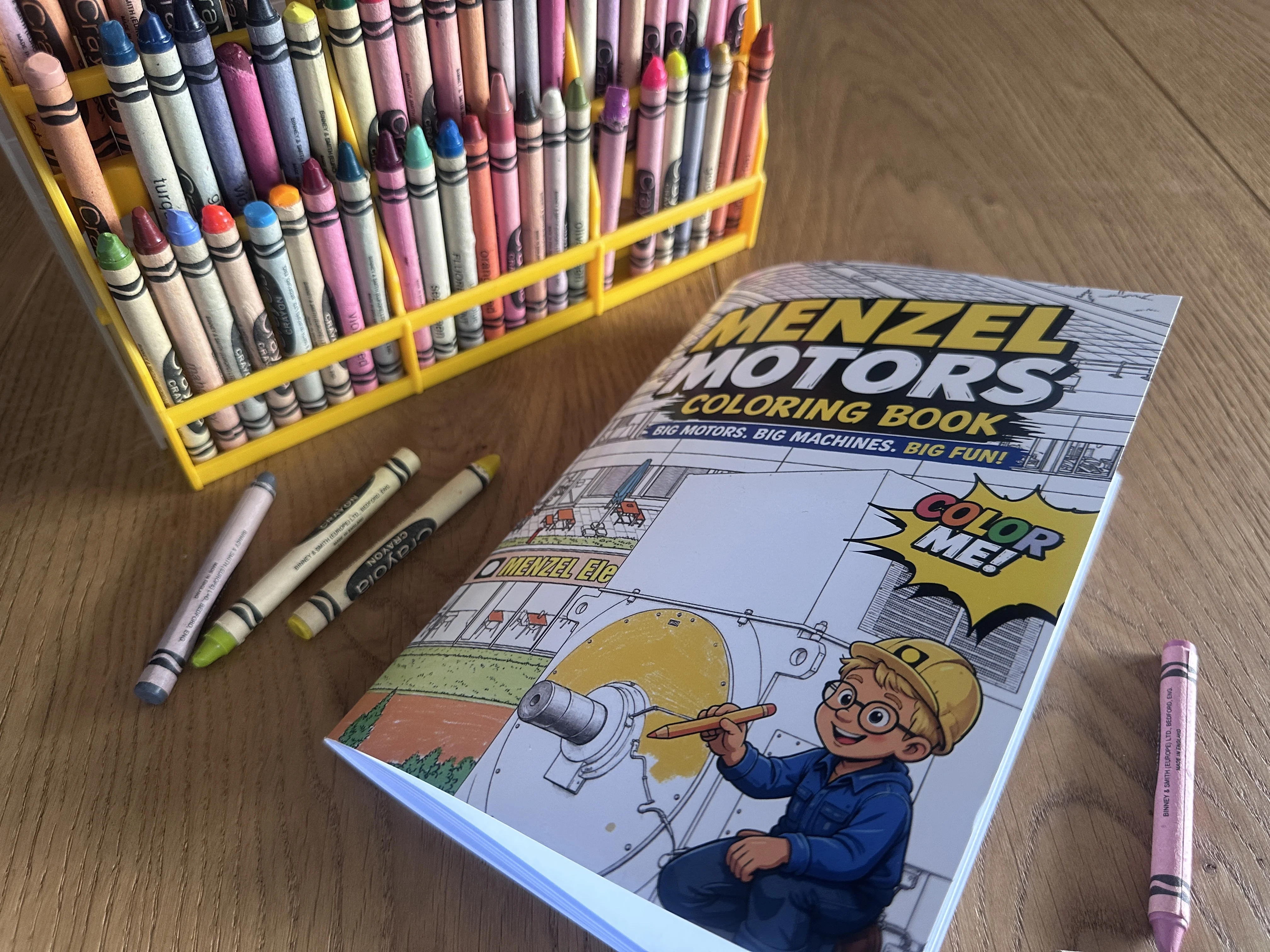 Electric motor coloring book title